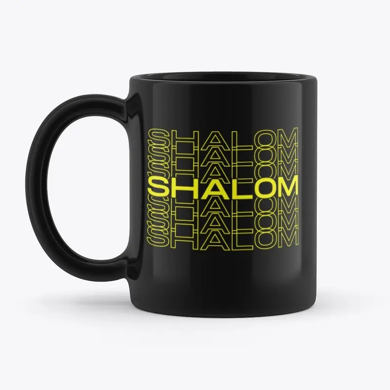 WD Shalom (Peace) Black Mug